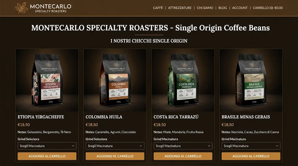 Screenshot di Montecarlo Specialty Coffee