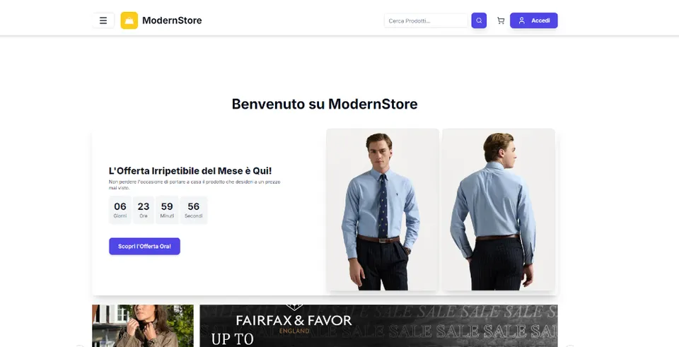 Screenshot di ModernStore E-commerce