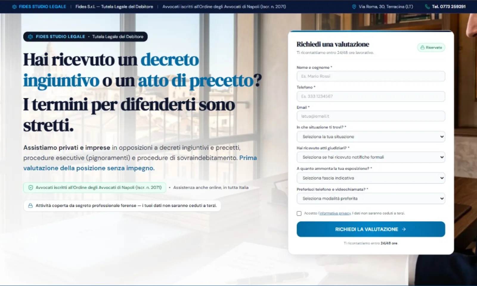 Anteprima del progetto Fides Studio Legale