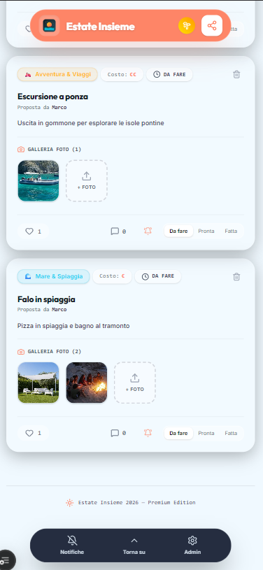 Screenshot di Experience App PWA