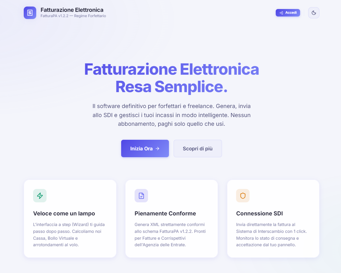 Screenshot di Fatturazione Elettronica